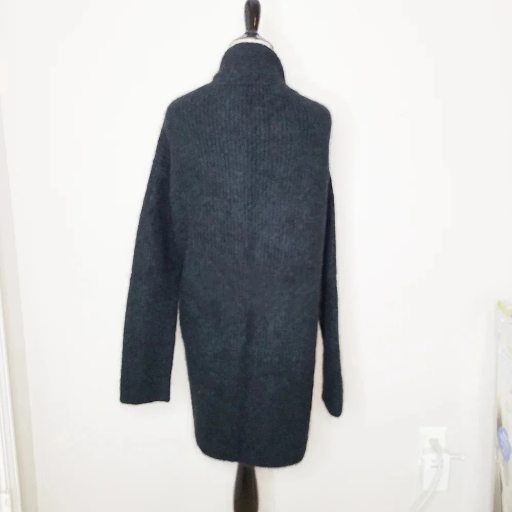& Other Stories Sea Green Black Wool Blend Cardigan Sweater S - Picture 4 of 6